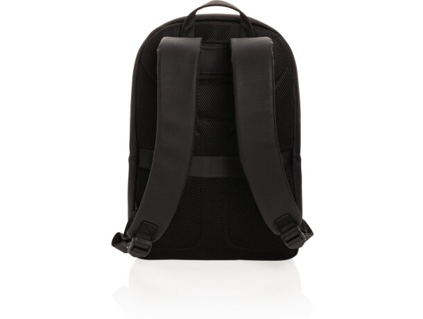 Mochila para portátil Swiss Peak de cuero vegano sin PVC Negro detalle 3