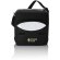Bolsa térmica de poliéster con bolsillo frontal y correa ajustable Negro/plata detalle 1