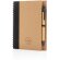 Libreta de anillas con hojas a rayas y bolígrafo kraft de cartón reciclado Negro detalle 5