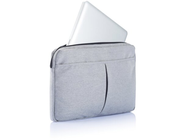 Funda de poliéster para portátil de 15” Gris detalle 1