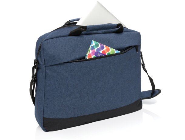 Bolsa maletín de poliéster para portátil de 15,6” Azul marino/negro detalle 6