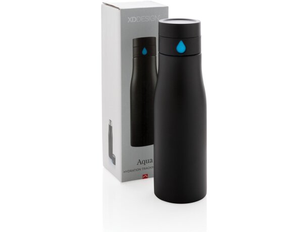 Botella de seguimiento de hidratación Aqua Negro/azul detalle 9