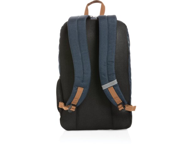 Mochila ecológica para publicidad con poliéster reciclado y trazador AWARE Azul marino detalle 22