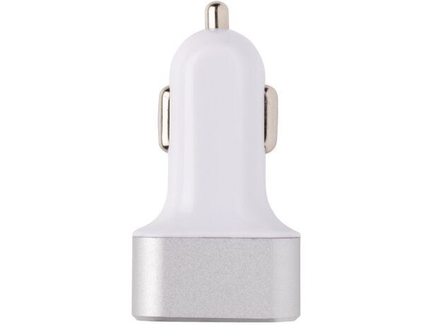 Cargador de coche rápido 30W con triple salida y PD Blanco detalle 2