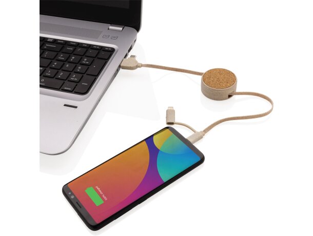 Cable cargador usb 100 cm. retráctil tipo C Marron detalle 3