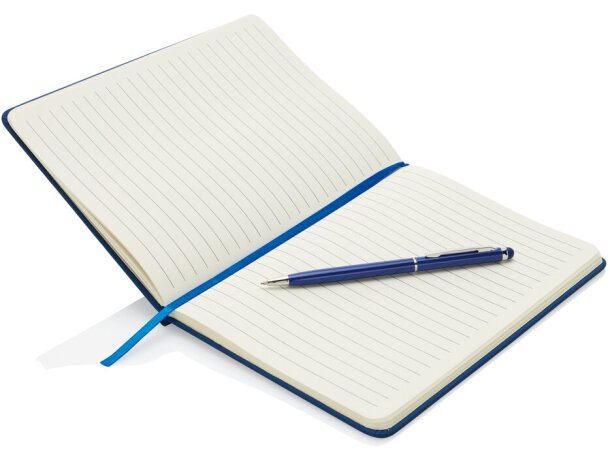 Libreta A5 con bolígrafo de lujo Azul marino detalle 13