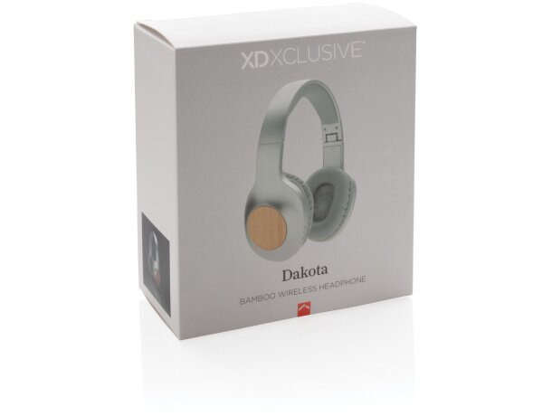 Auriculares inalámbricos Dakota bambú Gris/gris detalle 8