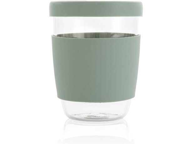 Vaso de borosilicato Ukiyo con tapa y funda de silicona Verde detalle 26