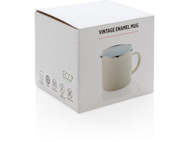 Taza vintage Blanco detalle 9