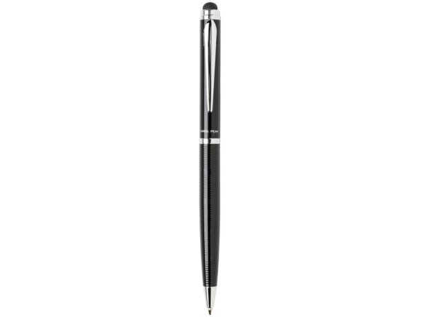 Bolígrafos con puntero promocionales en caja de tubo tinta azul Swiss Peak Negro/plata detalle 1