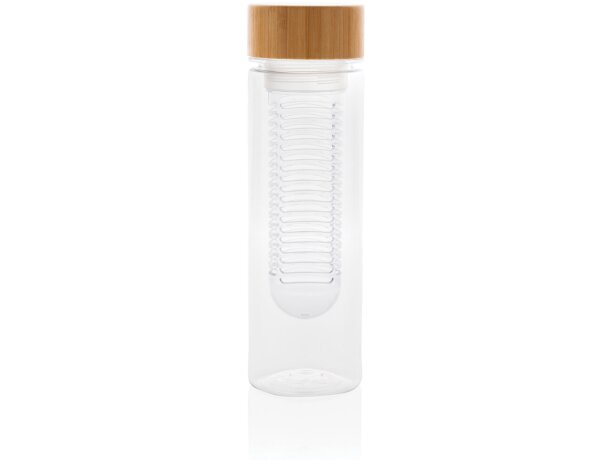 Botellas para niños publicitarias con tapa de bambu tritan 640ml Transparente detalle 1