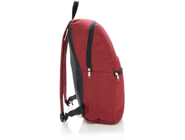 Mochila Básica de Dos Tonos Rojo detalle 4