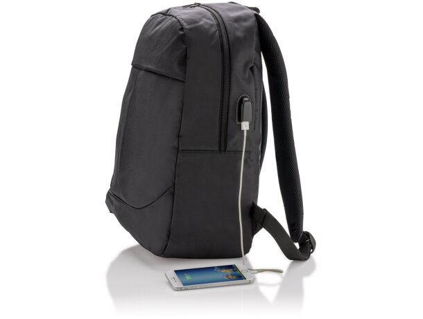 Mochila Para Portátil con Usb, Negro Negro detalle 4