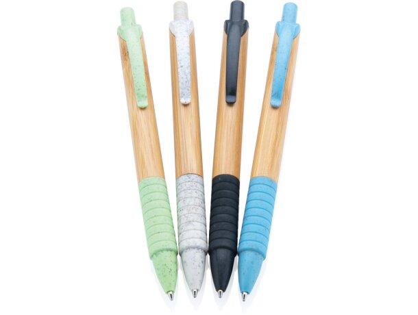 Bolígrafos ecológicos paja de trigo tinta azul Azul detalle 14
