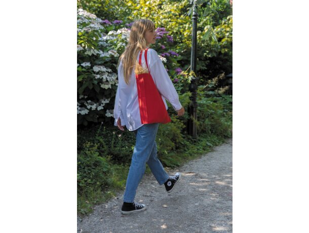 Tote sostenible 100% algodón Impact Aware Rojo detalle 14
