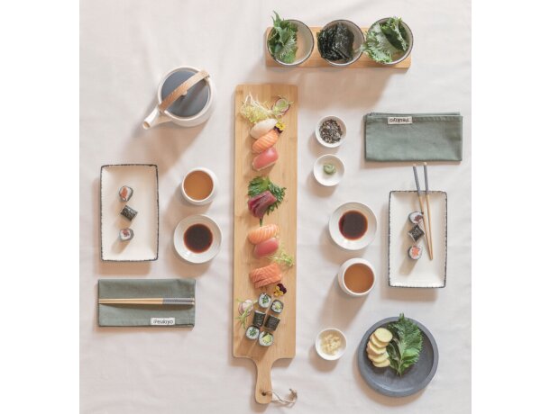 Set de 4 servilletas de mesa Ukiyo Aware ™ 180gr Verde detalle 30