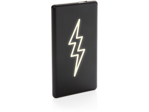Batería externa con logo iluminado de 4000 mAh Negro detalle 3