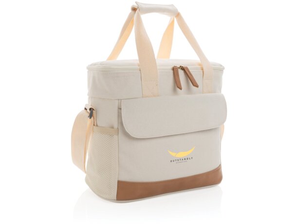 Bolsa termica publicitaria algodón reciclado Blanco detalle 6
