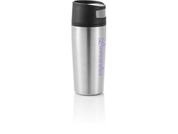 Vaso térmico de plástico antigoteo Plata/negro detalle 9