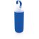 Botella de agua Glass con funda de silicona azul