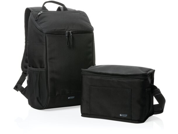 Mochila nevera poliéster reciclado Negro detalle 8