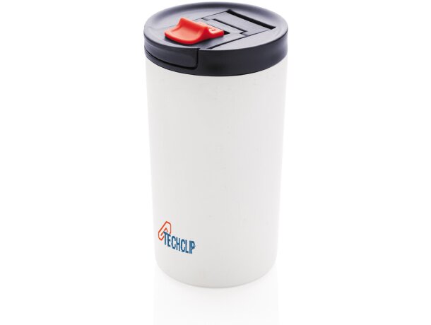 Taza antigoteo 300ml de doble pared con cierre de seguridad Blanco/azul detalle 23