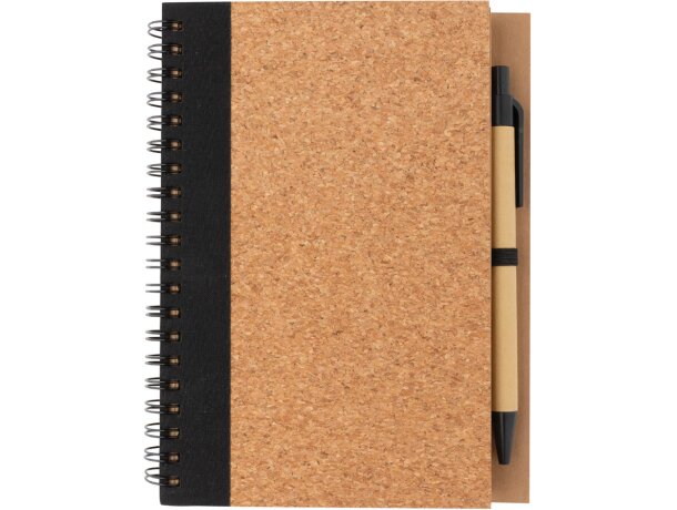 Cuaderno espiral de corcho con bolígrafo Negro detalle 2