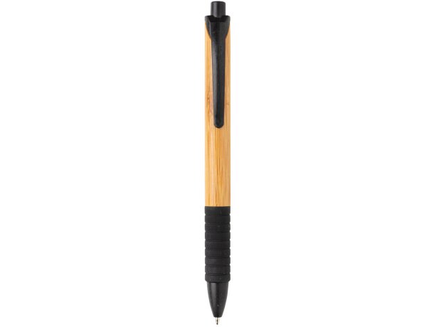 Bolígrafos ecológicos paja de trigo tinta azul Negro detalle 2