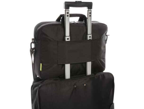 Maletín Soho para portátil 15.6 RPET sin PVC Negro/verde detalle 5
