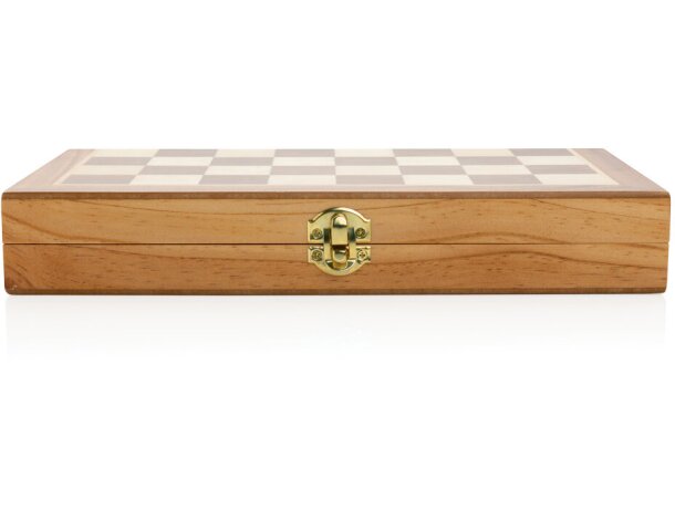 Juego de ajedrez plegable de madera de lujo Marron detalle 6