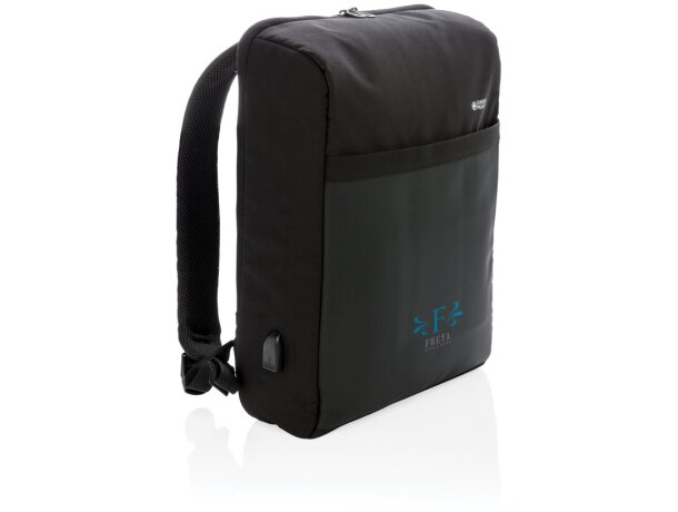 Mochila antirrobo 15 Swiss Peak con protección RFID y USB Negro detalle 7