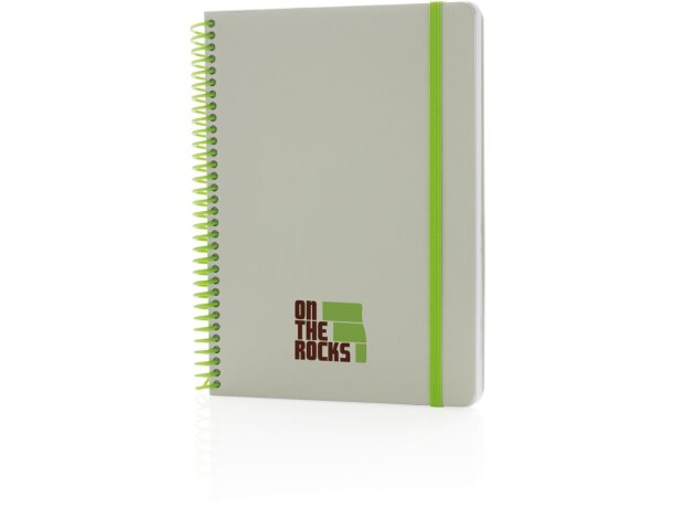 Libreta A5 Deluxe con aros en espiral Verde/gris detalle 5