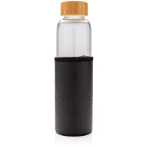 Botella de vidrio de borosilicato con funda de PU texturizad