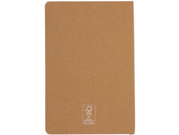 Libreta A5 FSC® de tapa dura Marron detalle 16