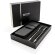 Set roller y ball point de metal tinta azul con funda premium Negro/plata detalle 16