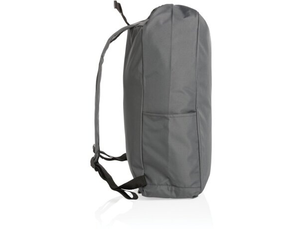 Mochila ecológica con logo hecha de botellas recicladas y ahorro de agua Antracita detalle 15