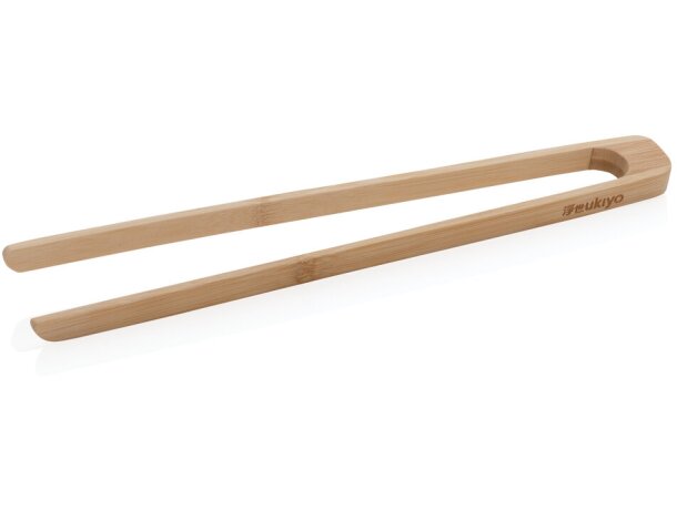 Pinzas para servir de bambú Ukiyo Marron detalle 5
