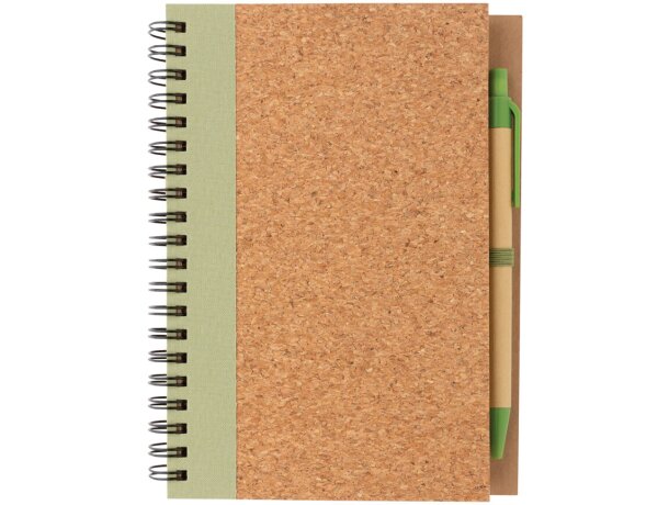 Cuaderno espiral de corcho con bolígrafo Verde detalle 21