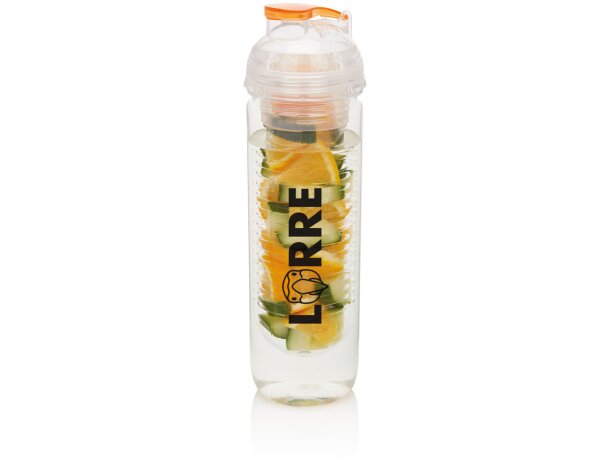 Bidón deportivo con compartimento para frutas de tritán 500ml Naranja detalle 23