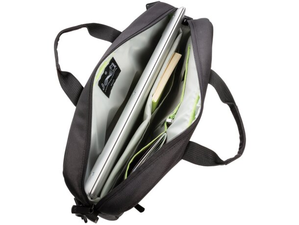 Maletín Soho para portátil 15.6 RPET sin PVC Negro/verde detalle 4