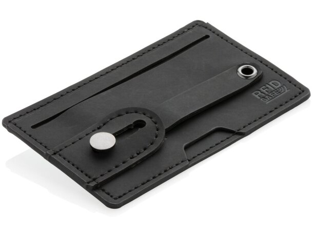 Tarjetero adhesivo RFID con correa multifuncional para móvil Negro detalle 8