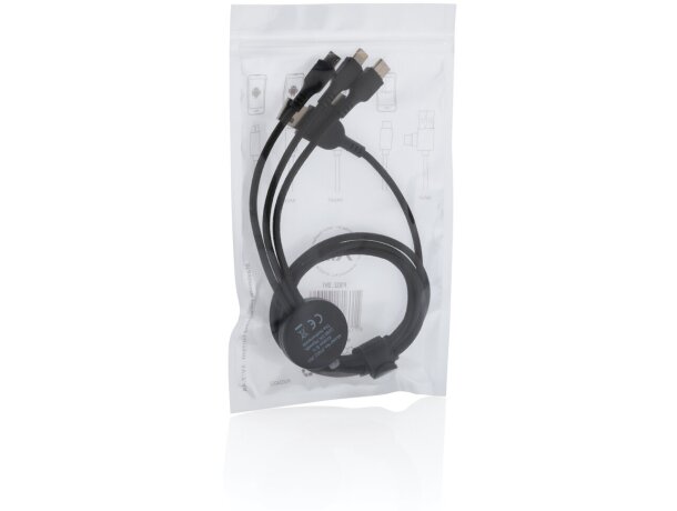 Multicable con 5 conectores de nailon trenzado Negro detalle 9