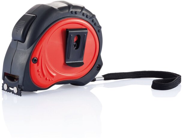 Flexómetro plástico 8 m profesional Rojo/negro detalle 1