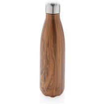 Botella aislada al vacío con estampado de madera