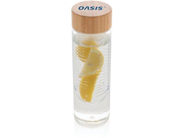 Botellas para niños publicitarias con tapa de bambu tritan 640ml Transparente detalle 7