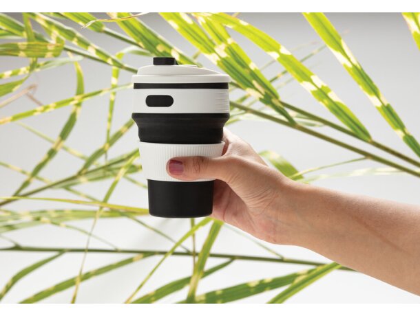 Tazas plegable de silicona Negro detalle 10