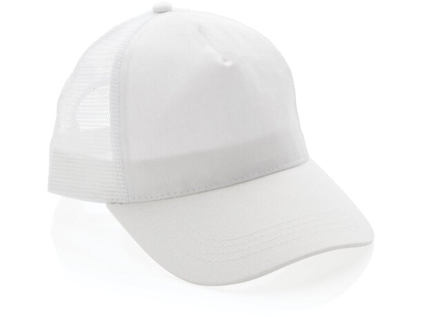 Gorra personalizable de 5 paneles en algodón cepillado 190 gr impact aware™ Blanco detalle 17