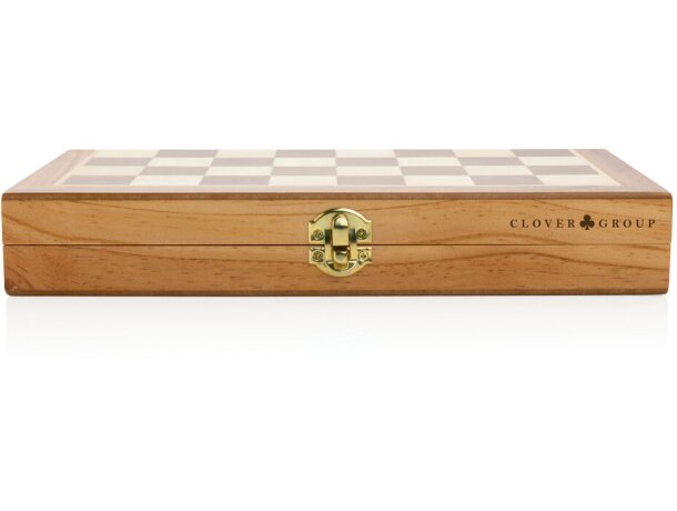Juego de ajedrez plegable de madera de lujo Marron detalle 7
