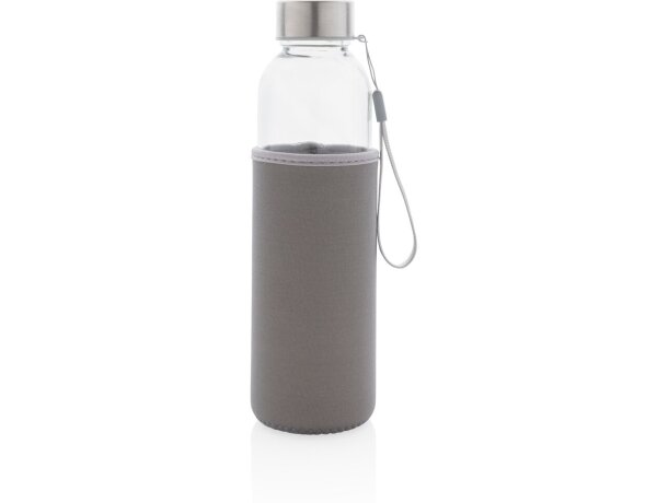 Botella de vidrio con funda de neopreno Gris detalle 11