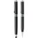 Set roller y ball point de metal tinta azul con funda premium Negro/plata detalle 2